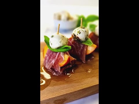 Receita de pêssego, charcutaria e boursin