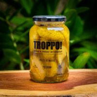 Picles de Maxixe Troppo pote de vidro grande 580g maxixes inteiros em salmoura 100 por cento natural artesanal