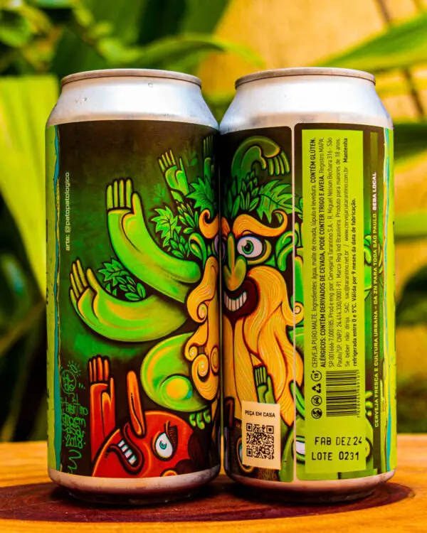 Rótulo traseiro da Cerveja Miracle IPA 473ml com informações de ingredientes, teor alcoólico de 6.2% e 44 IBU.