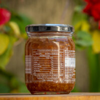 Verso do pote Relish de Alho Defumado Troppo com tabela nutricional e código de barras