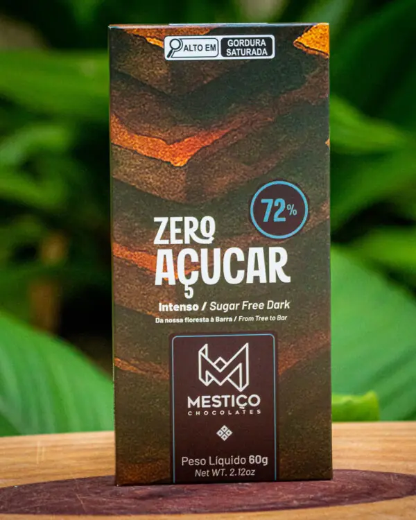 Chocolate Zero Açúcar 72% Mestiço - Intenso e Saudável (60g)