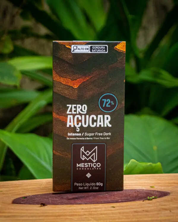 Chocolate Zero Açúcar 72% Mestiço - Intenso e Saudável (60g) -1