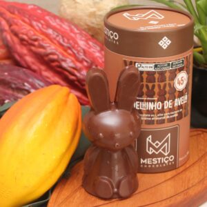 Coelhinho de Páscoa Mestiço: Chocolate 45% com Creme de Avelãs - 250g