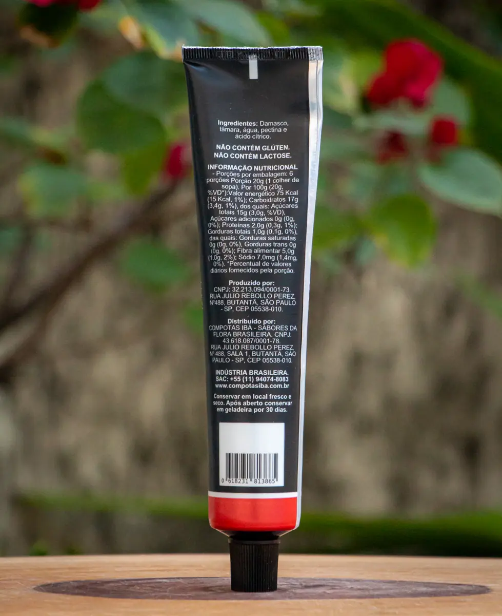 Geleia de Damasco Zero Açúcar - Compotas Ibá - 125g (Bisnaga)