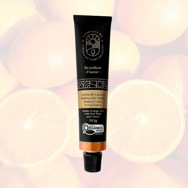 Geleia de Laranja Bahia com Cravo e Merlot – Compotas Ibá – 125g (Bisnaga) -1 Geleia de Laranja Bahia com Cravo e Merlot – Compotas Ibá – 125g (Bisnaga) -1