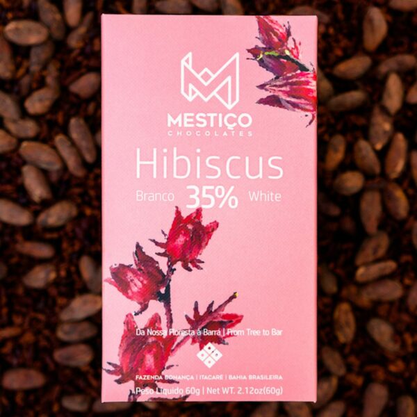 Chocolate Branco com Hibiscus 35% - Mestiço - 60g - 1