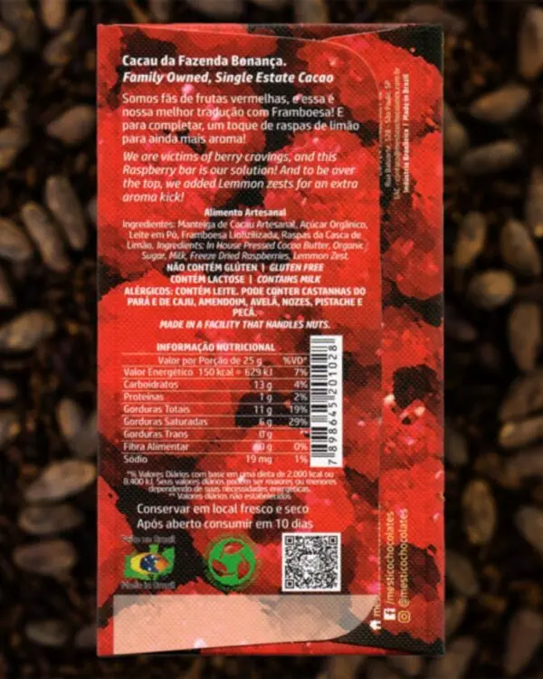 Chocolate Branco com Framboesa e Limão 37% - Mestiço - 50g -1 Chocolate Branco com Framboesa e Limão 37% - Mestiço - 50g -1