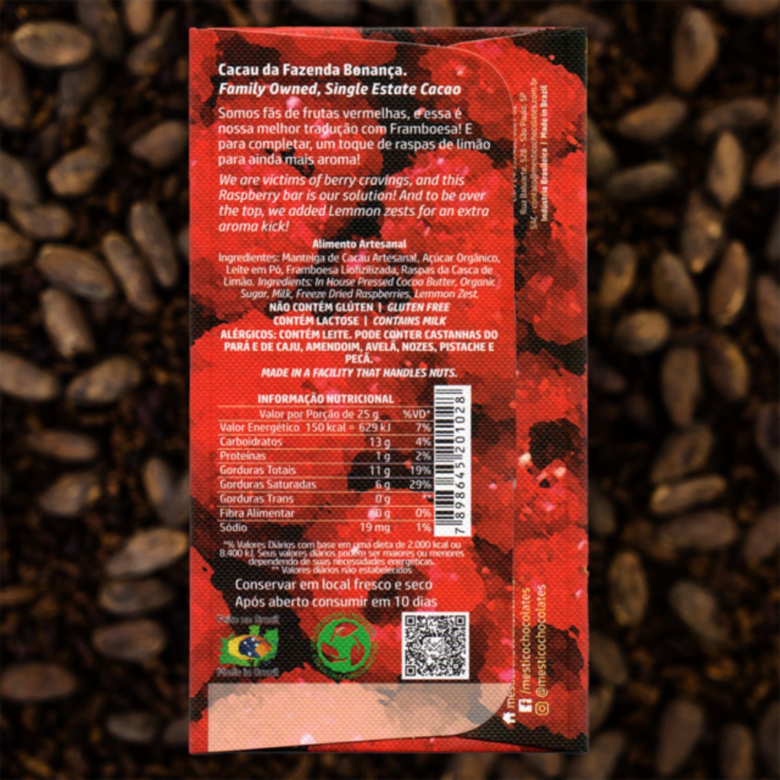 Chocolate Branco com Framboesa e Limão 37% - Mestiço - 60g