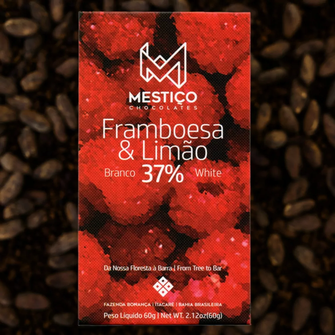 Chocolate Branco com Framboesa e Limão 37% - Mestiço - 50g