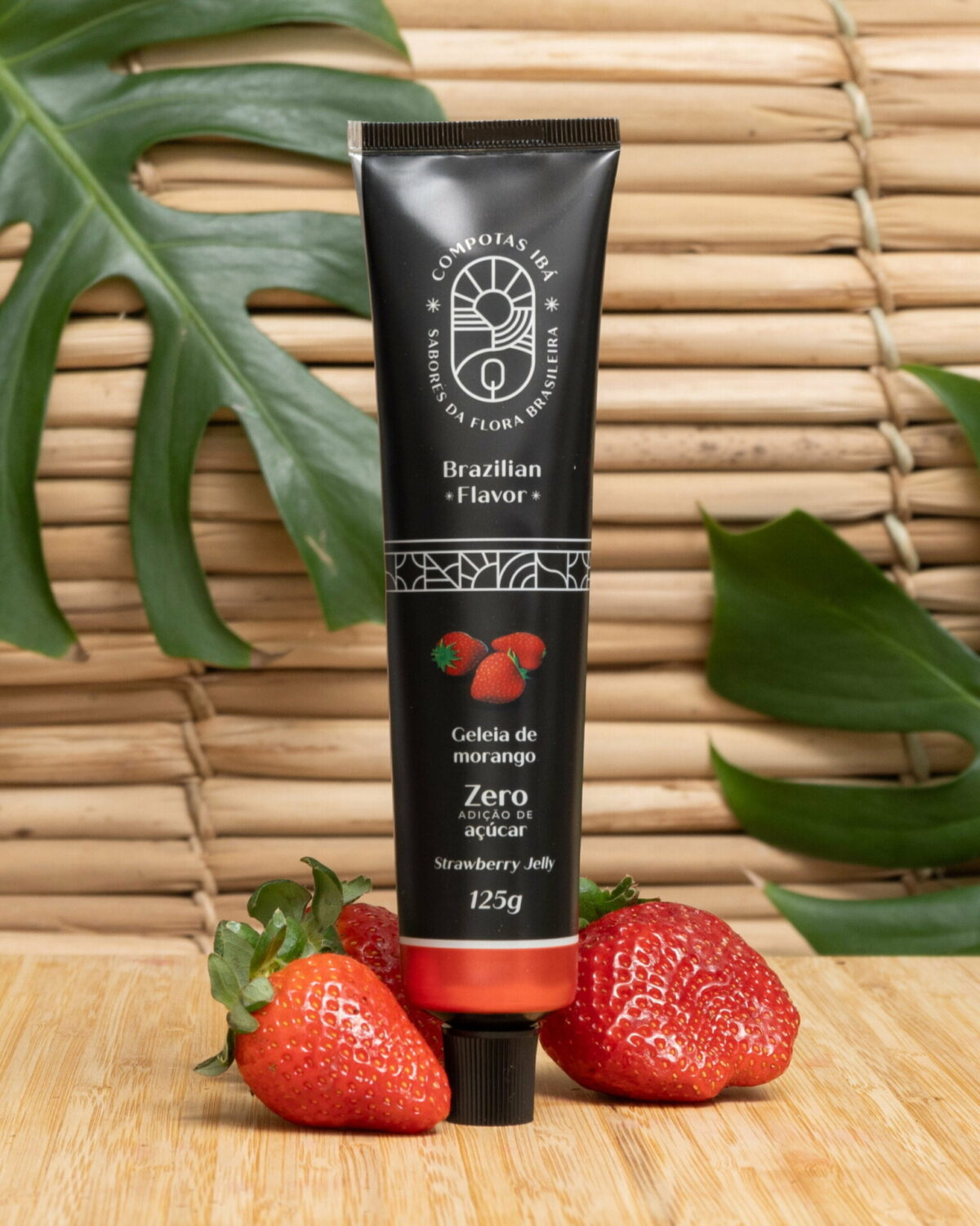 Geleia de Morango Zero Açúcar - Compotas Ibá - 125g (Bisnaga) Geleia de Morango Zero Açúcar - Compotas Ibá - 125g (Bisnaga)
