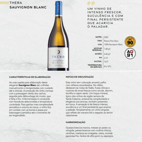 Vinho Branco Thera Sauvignon Blanc 2022 - 750ml - 2