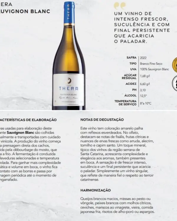 Vinho Branco Thera Sauvignon Blanc - 750ml