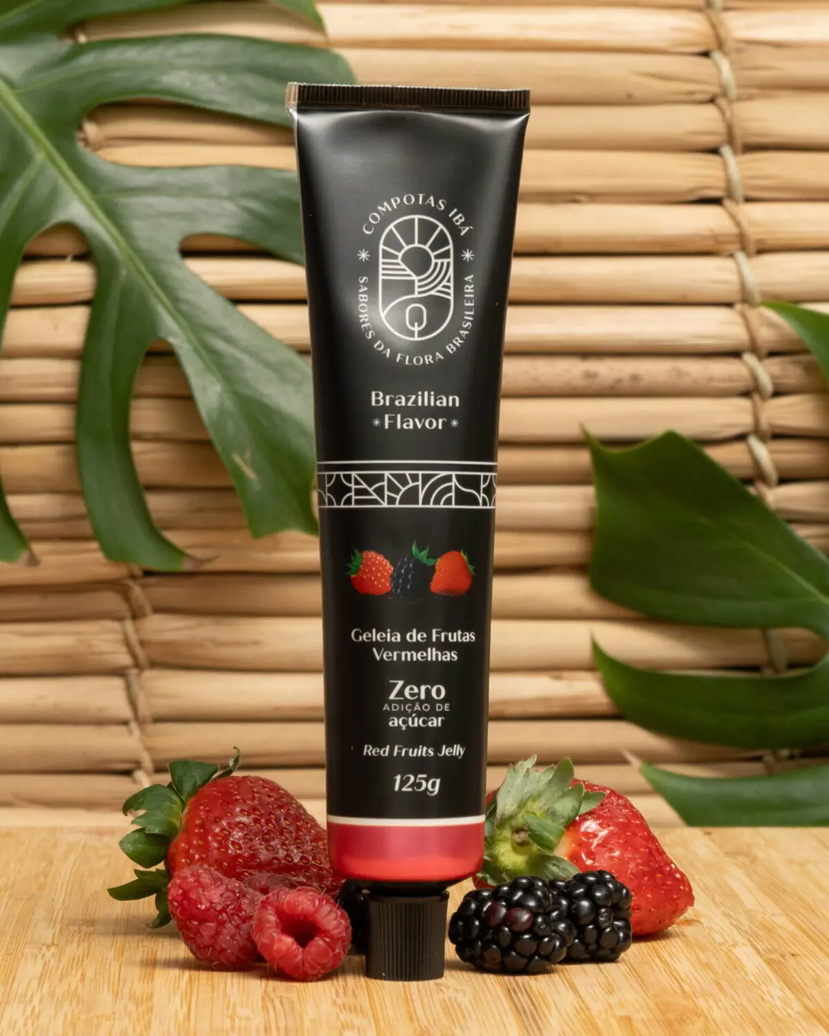 Geleia de Frutas Vermelhas Zero Açúcar - Compotas Ibá - 125g (Bisnaga)
