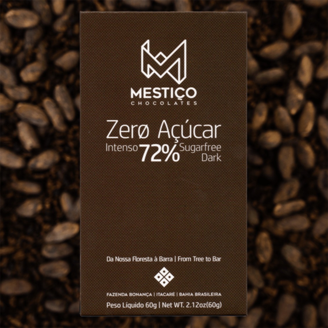 Chocolate Zero Açúcar 72% – Mestiço – 50g