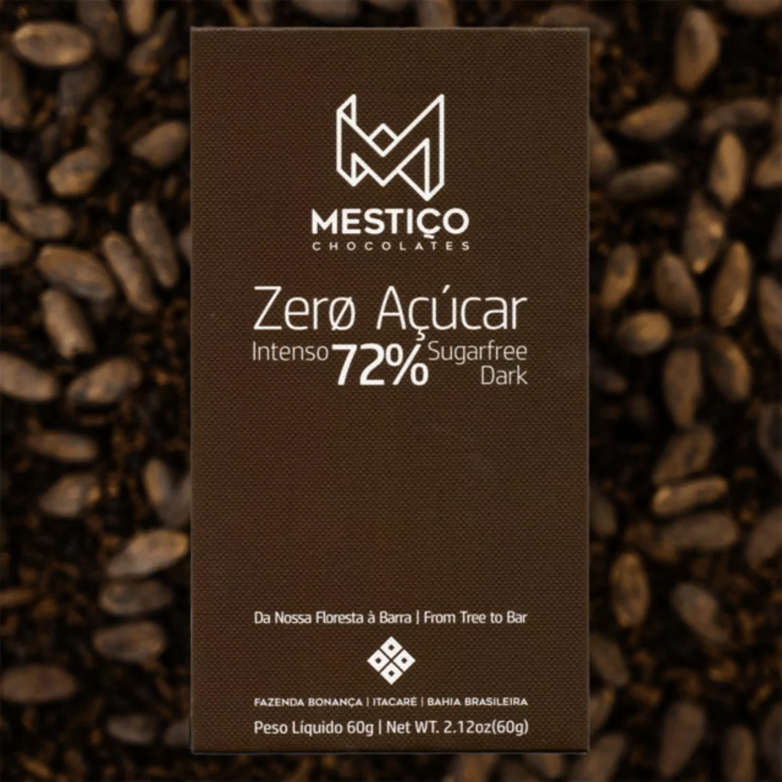 Chocolate Zero Açúcar 72% – Mestiço – 50g