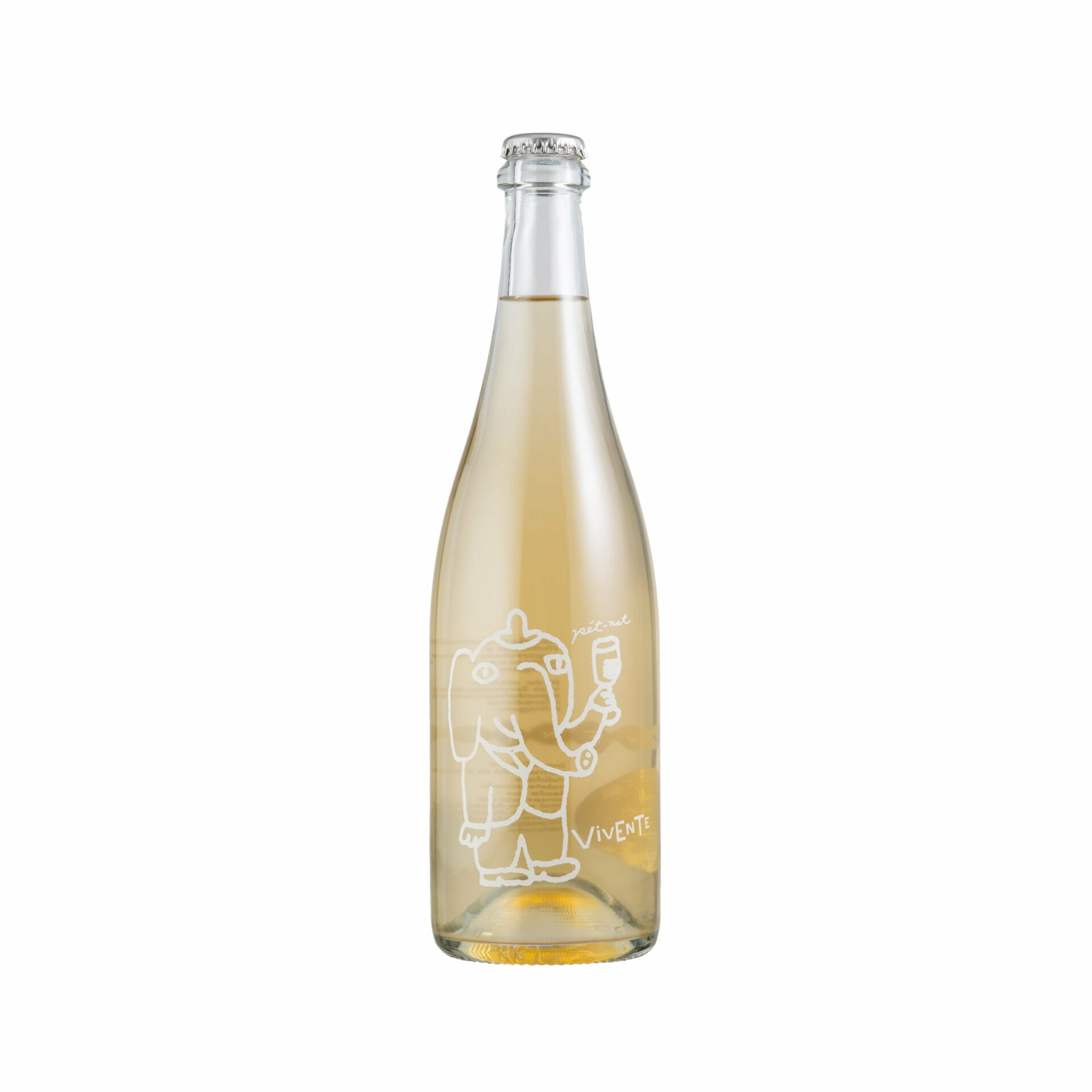 Vinho Pét-Nat Vivente Glera/Chardonnay (Branco) – 750ml