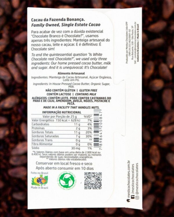 Chocolate Branco 35% - Mestiço - 60g -1 Chocolate Branco 35% - Mestiço - 60g -1