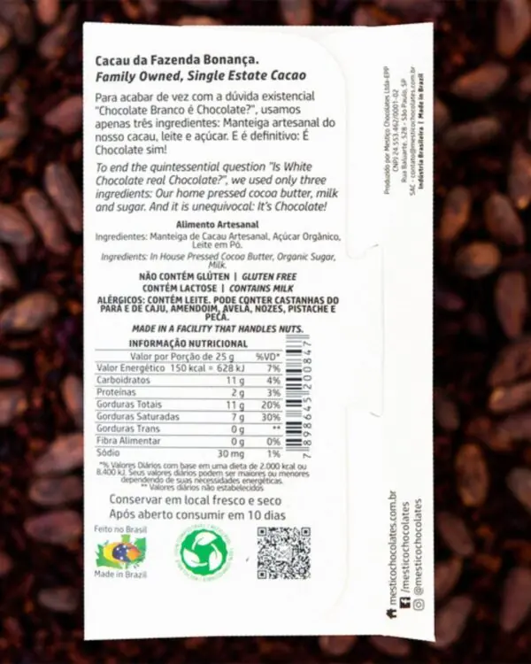 Chocolate Branco 35% - Mestiço - 60g -1