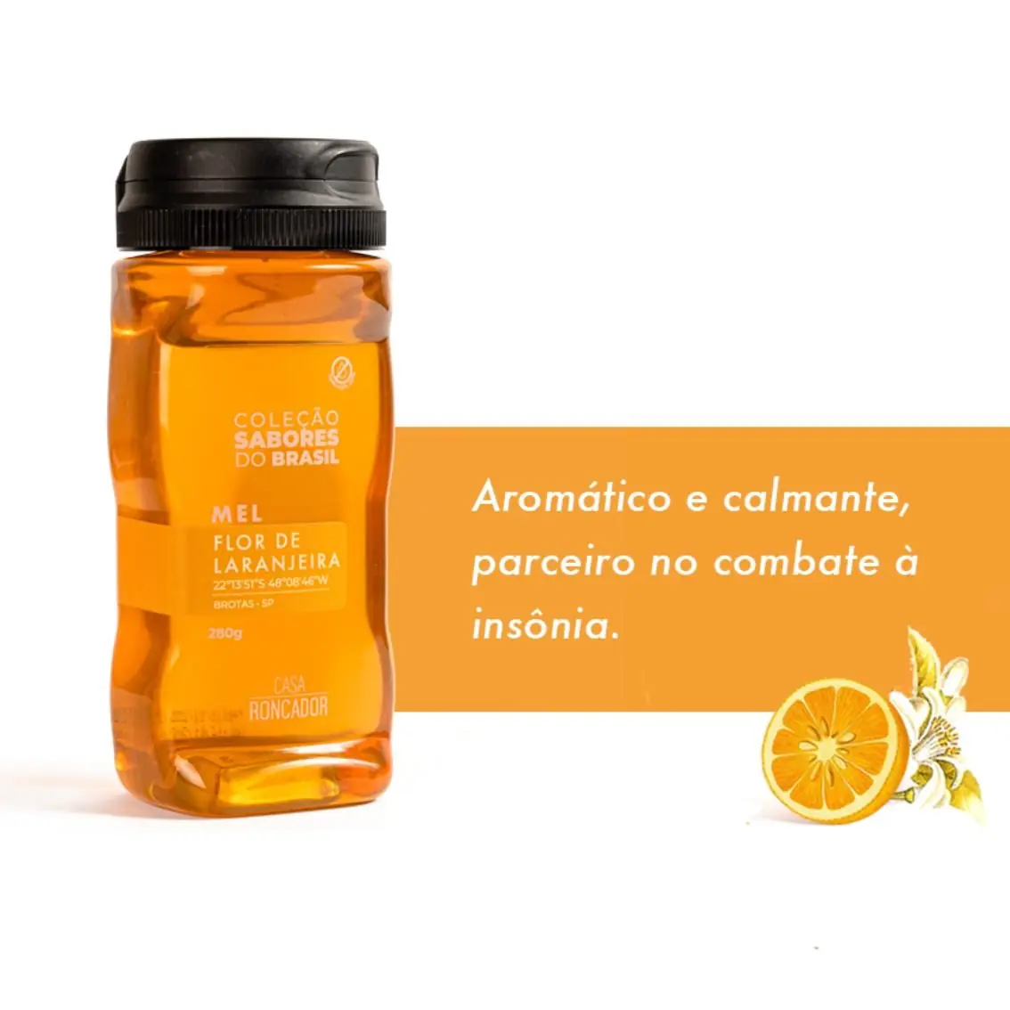a8ef774bcab4aab0f2a347285d86d602.jpg Mel Puro Orgânico - Flor de Laranjeira - Casa Roncador - 280g