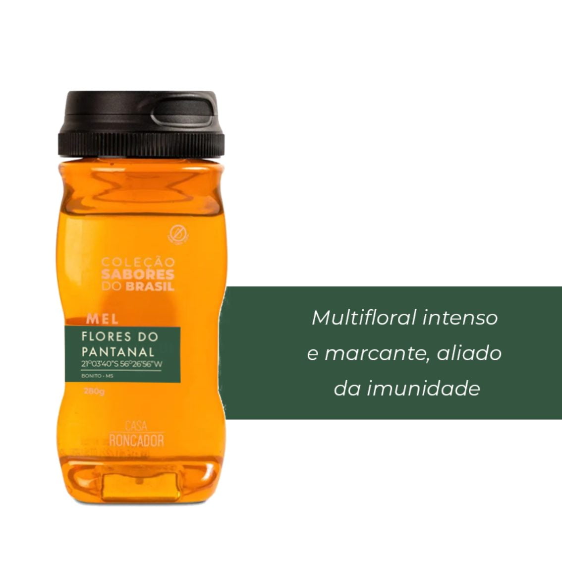 Mel Puro Orgânico - Flores do Pantanal - Casa Roncador - 280g