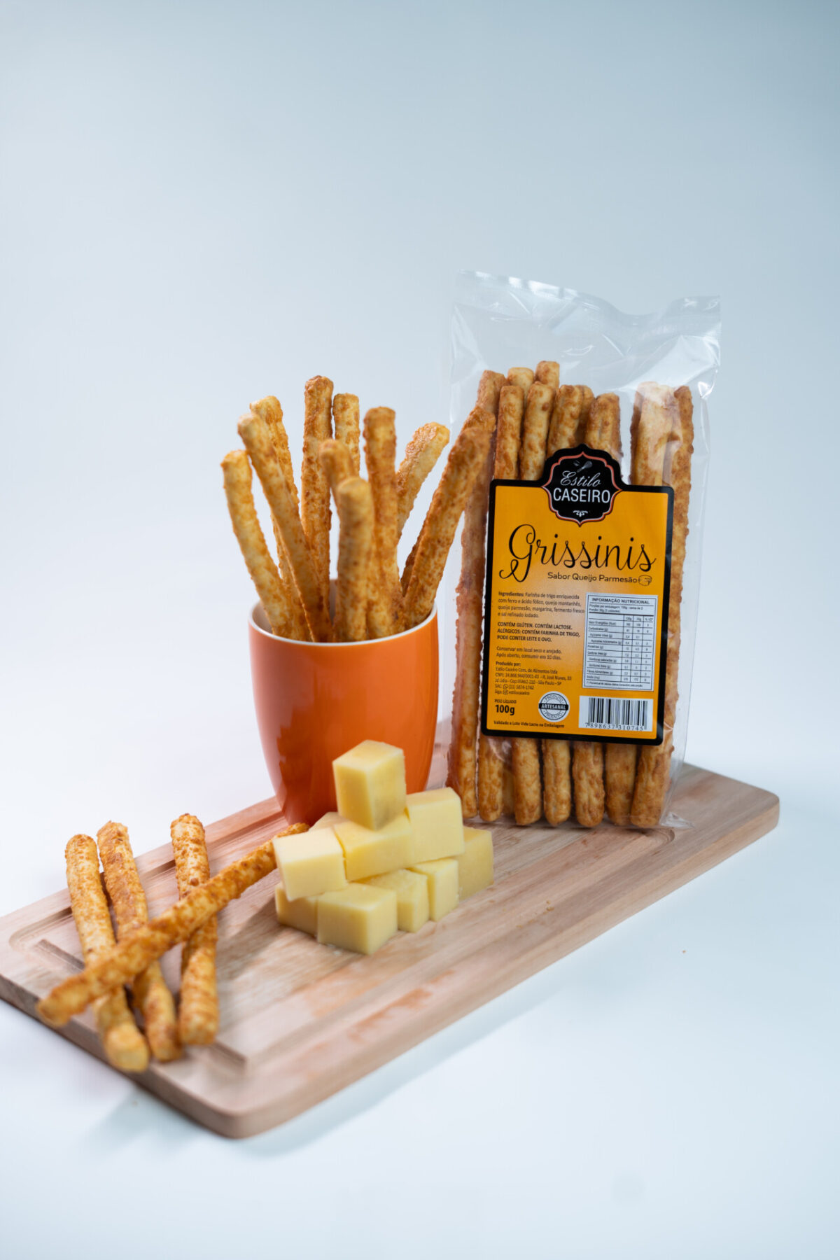 Grissinis Sabor Queijo Parmesão - Estilo Caseiro - 100g