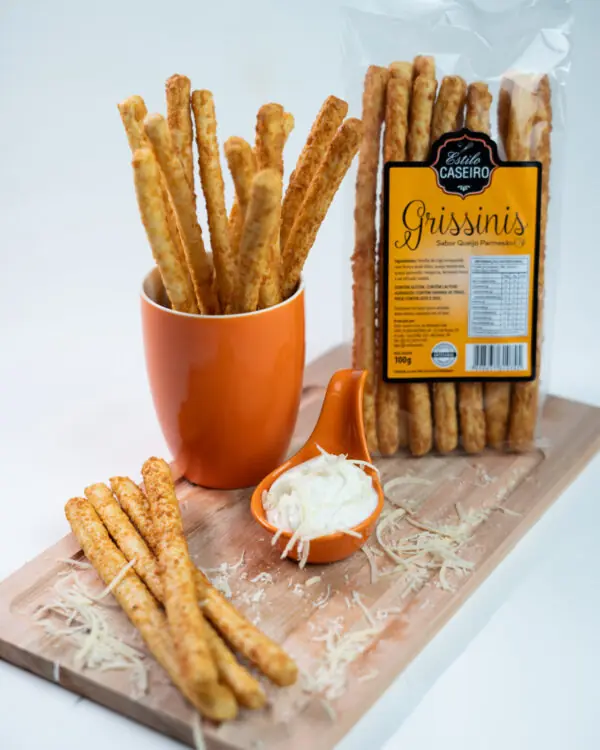 Grissinis Sabor Queijo Parmesão - Estilo Caseiro - 100g Grissinis Sabor Queijo Parmesão - Estilo Caseiro - 100g