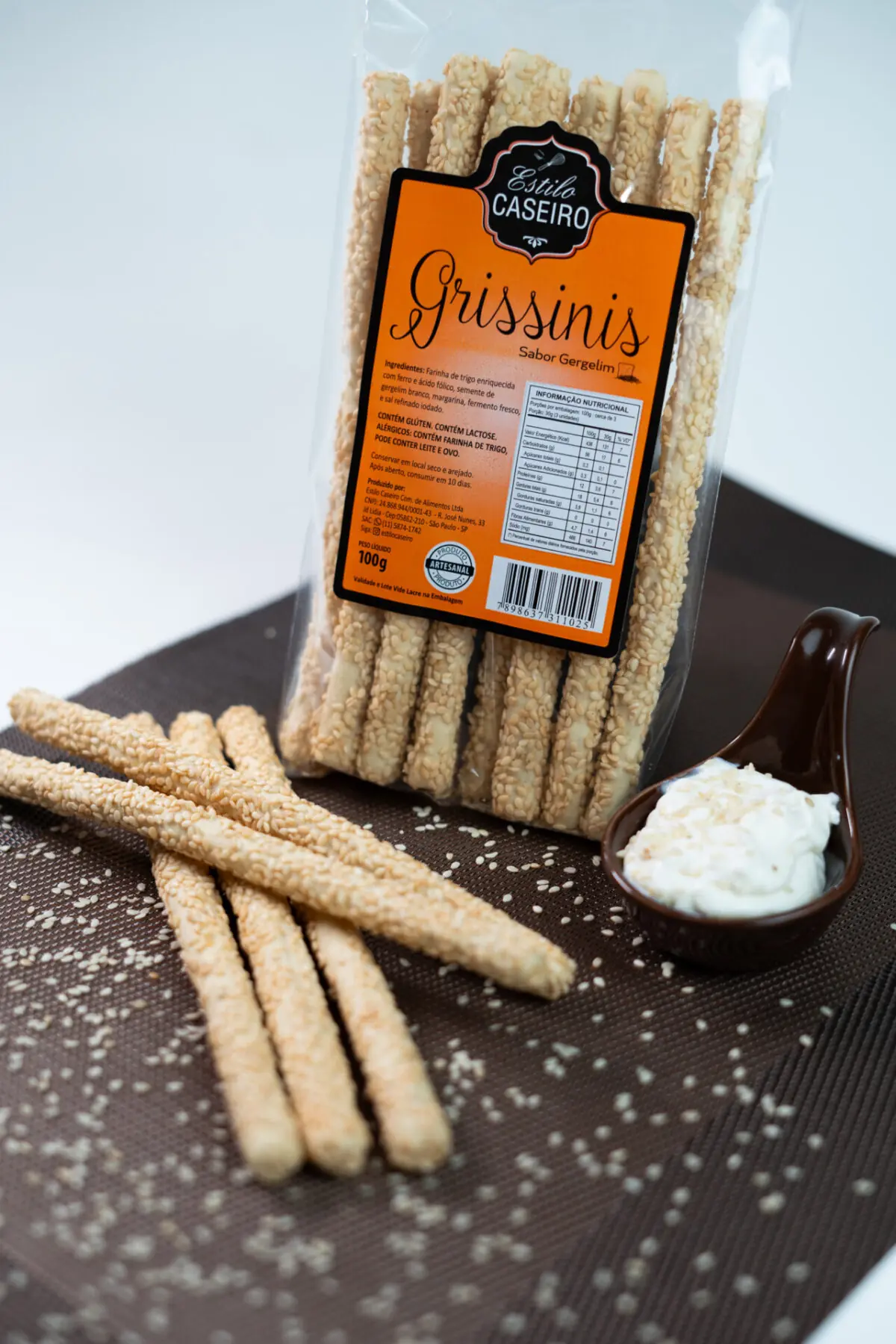 Grissinis Sabor Gergelim - Estilo Caseiro - 100g