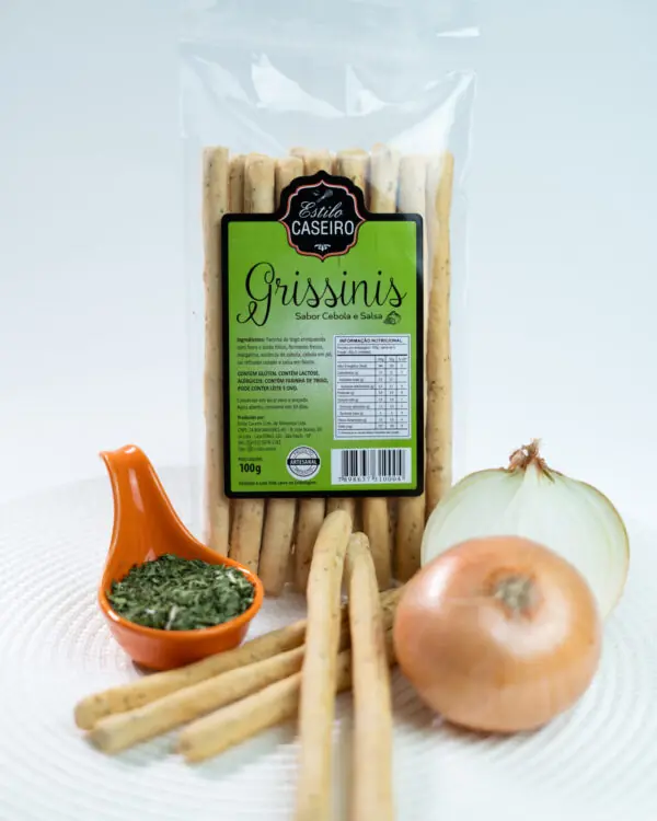 Grissinis Sabor Cebola e Salsa - Estilo Caseiro - 100g