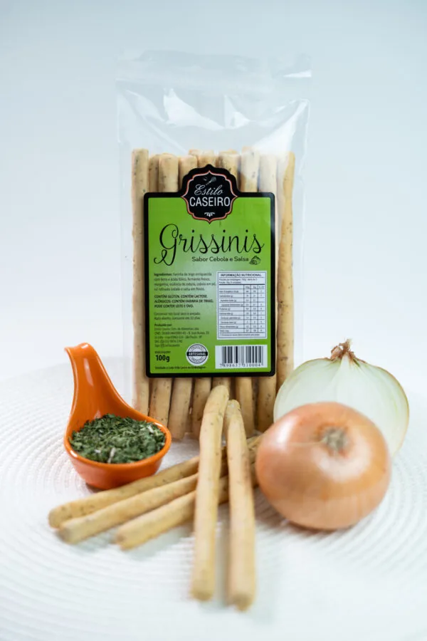 Grissinis Sabor Cebola e Salsa – Estilo Caseiro – 100g -1