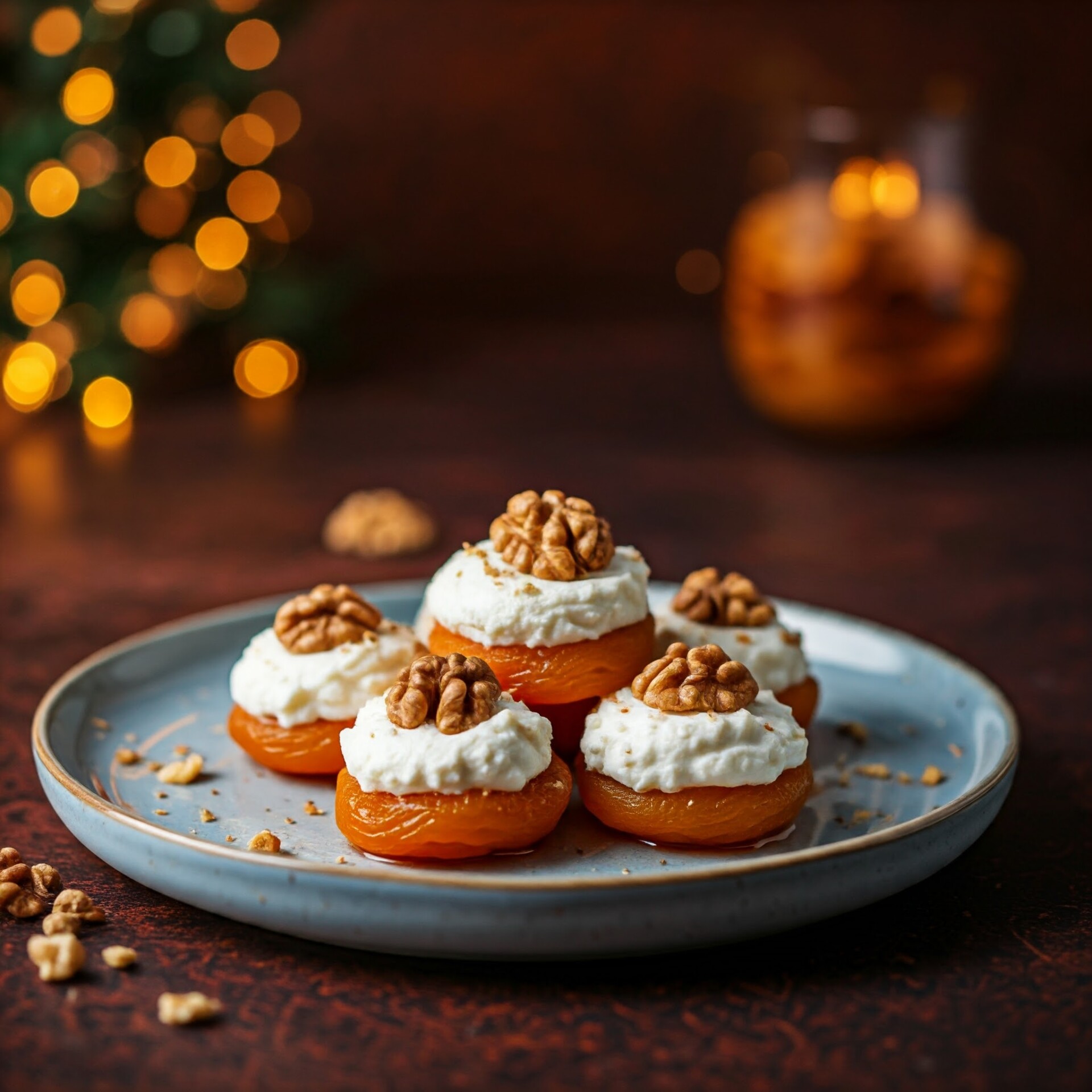 Dicas de Receitas de Entradas e Petiscos Para o Natal 2025 - 10 Damascos Recheados com Cream Cheese