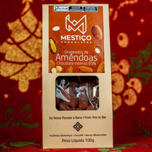 Drageado de Amêndoas com Chocolate 65%  – Mestiço Chocolates – 100g