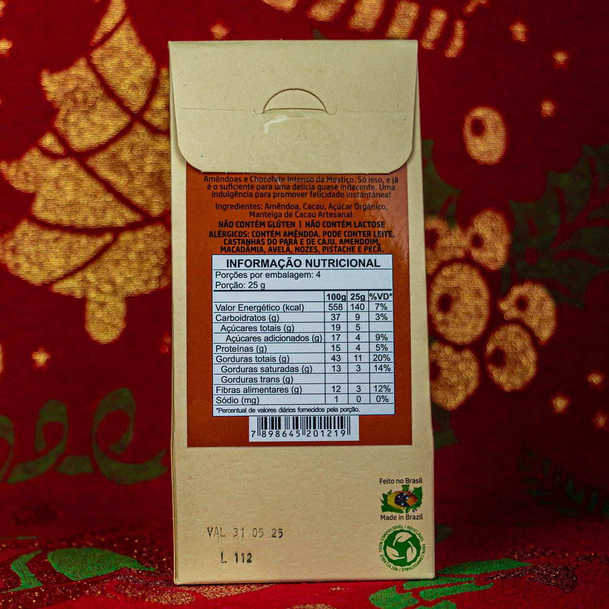 Drageado de Amêndoas com Chocolate 65%  - Mestiço Chocolates - 100g