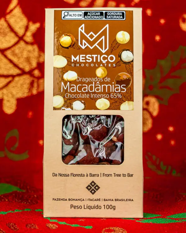 Drageado de Macadâmia com Chocolate 65%  - Mestiço Chocolates - 100g