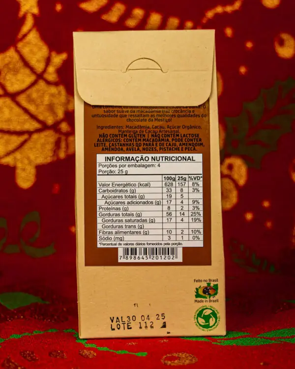 Drageado de Macadâmia com Chocolate 65% - Mestiço Chocolates - 100g -1 Drageado de Macadâmia com Chocolate 65% - Mestiço Chocolates - 100g -1