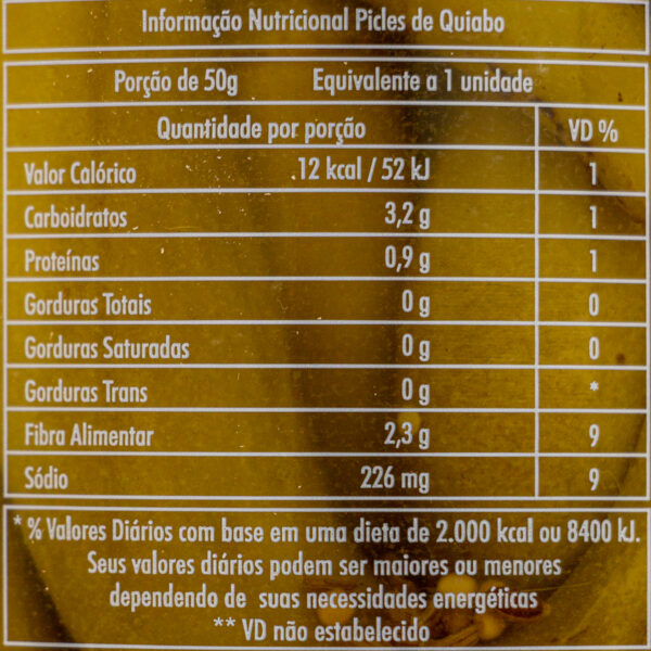 Picles de Quiabo – Troppo! – 580g -2