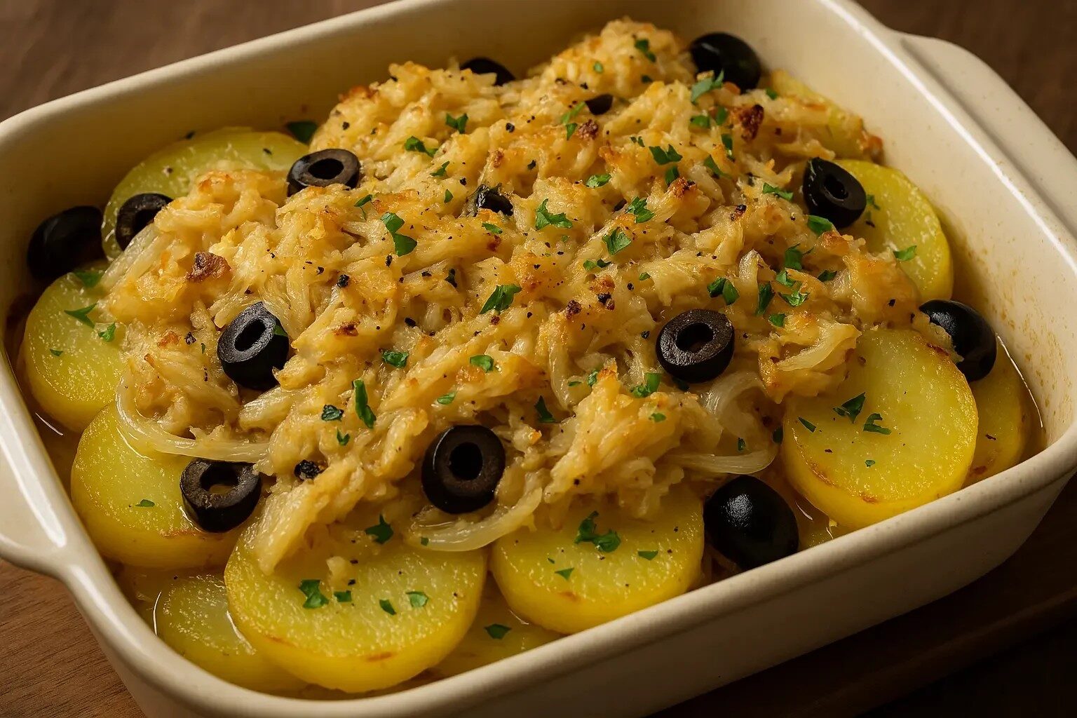 1. Bacalhau gratinado com batatas