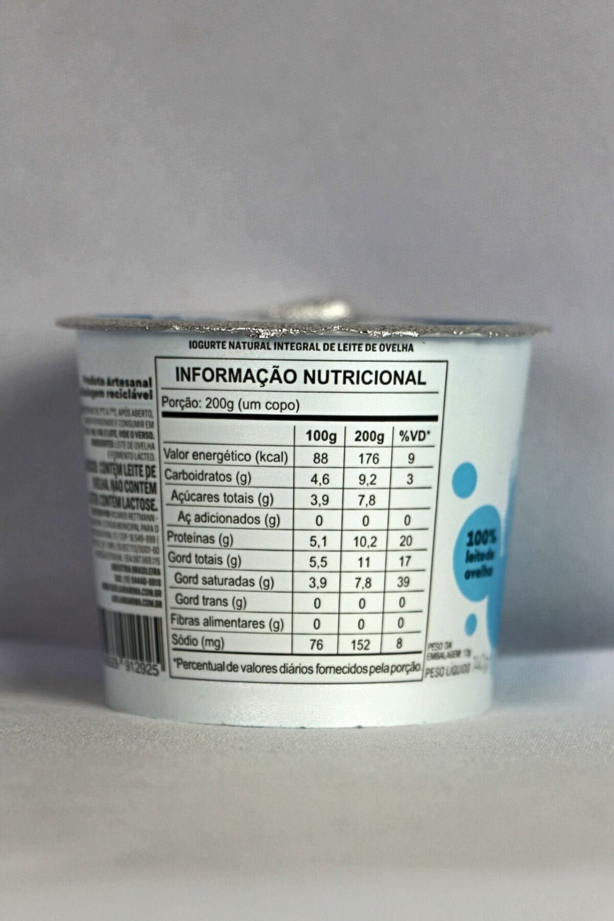 Iogurte de Ovelha Natural - Queijaria Rima - 140g