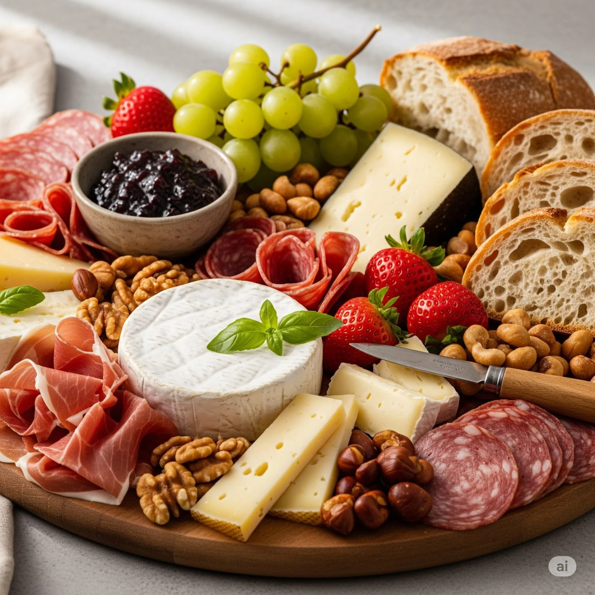 10 Receitas para Jantar Romântico caseiro simples para Dia dos Namorados - 6 5. Tábua de frios e queijos com pães artesanais