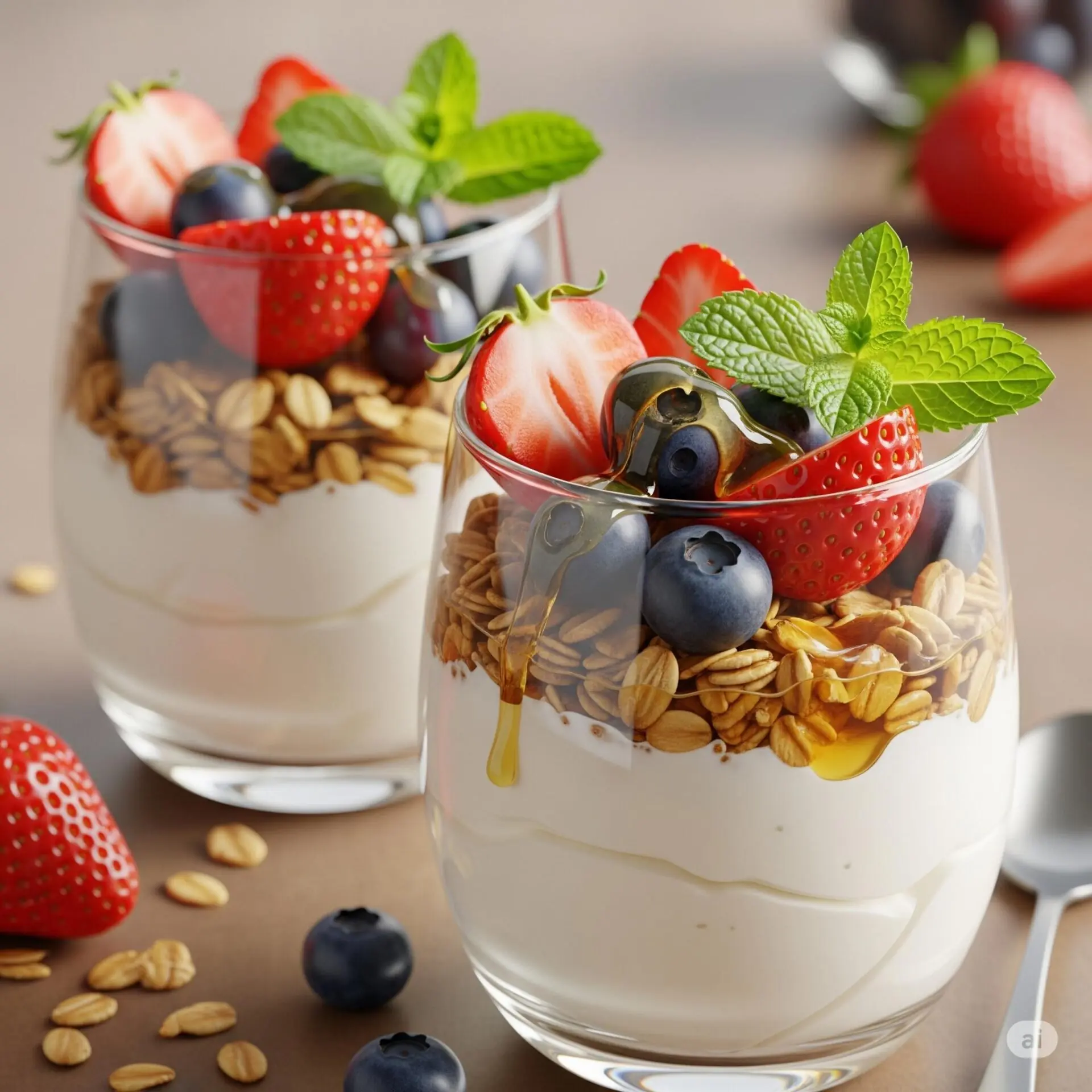 16 ideias de café da manhã romântico para surpreender - 4 Creme de iogurte com frutas vermelhas e mel