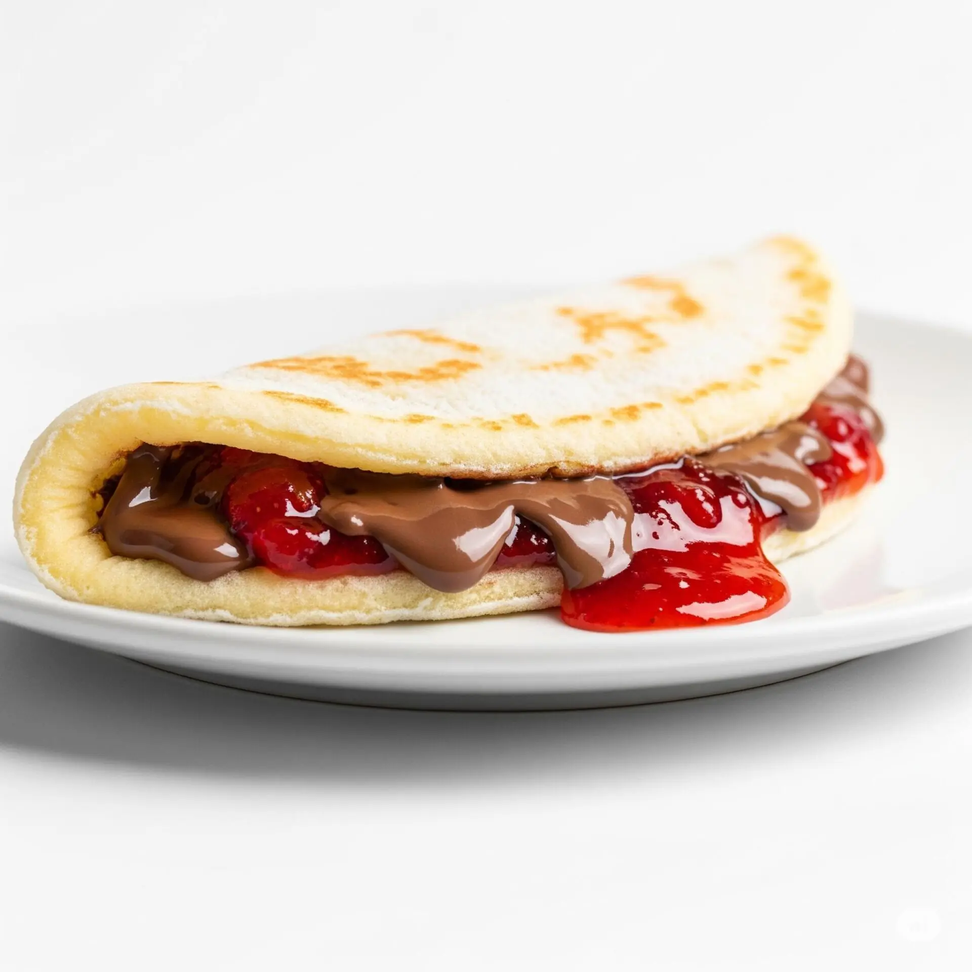 16 ideias de café da manhã romântico para surpreender - 13 Crepioca doce com chocolate e geleia de morango