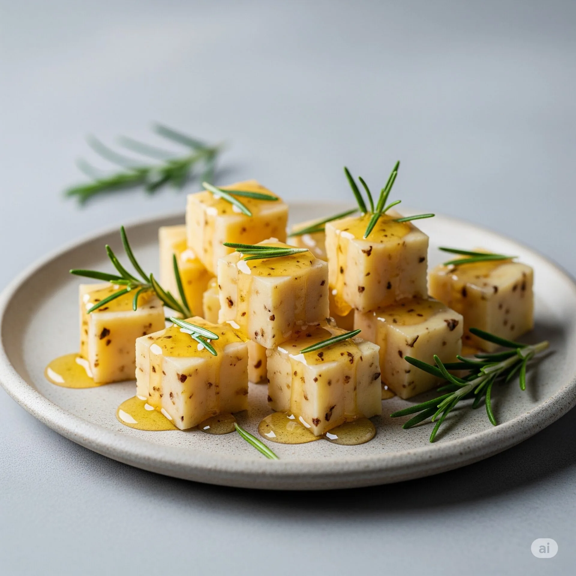50 Receitas de Petiscos de Boteco para Todas as Ocasiões - 9 Dadinhos de queijo meia cura com mel e alecrim