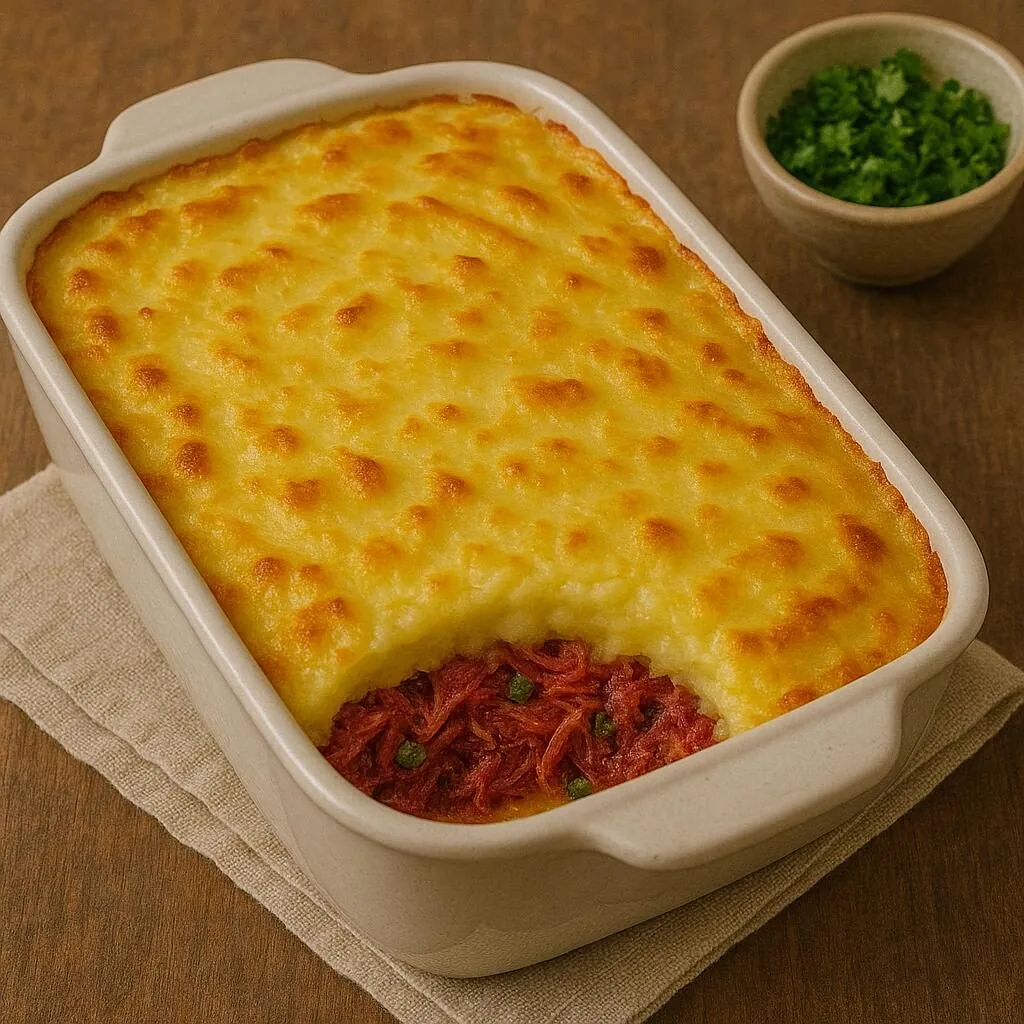 Almoço para o Dia das Mães 2025: 10 Receitas práticas - 9 Escondidinho de Carne Seca com Queijo Canastra