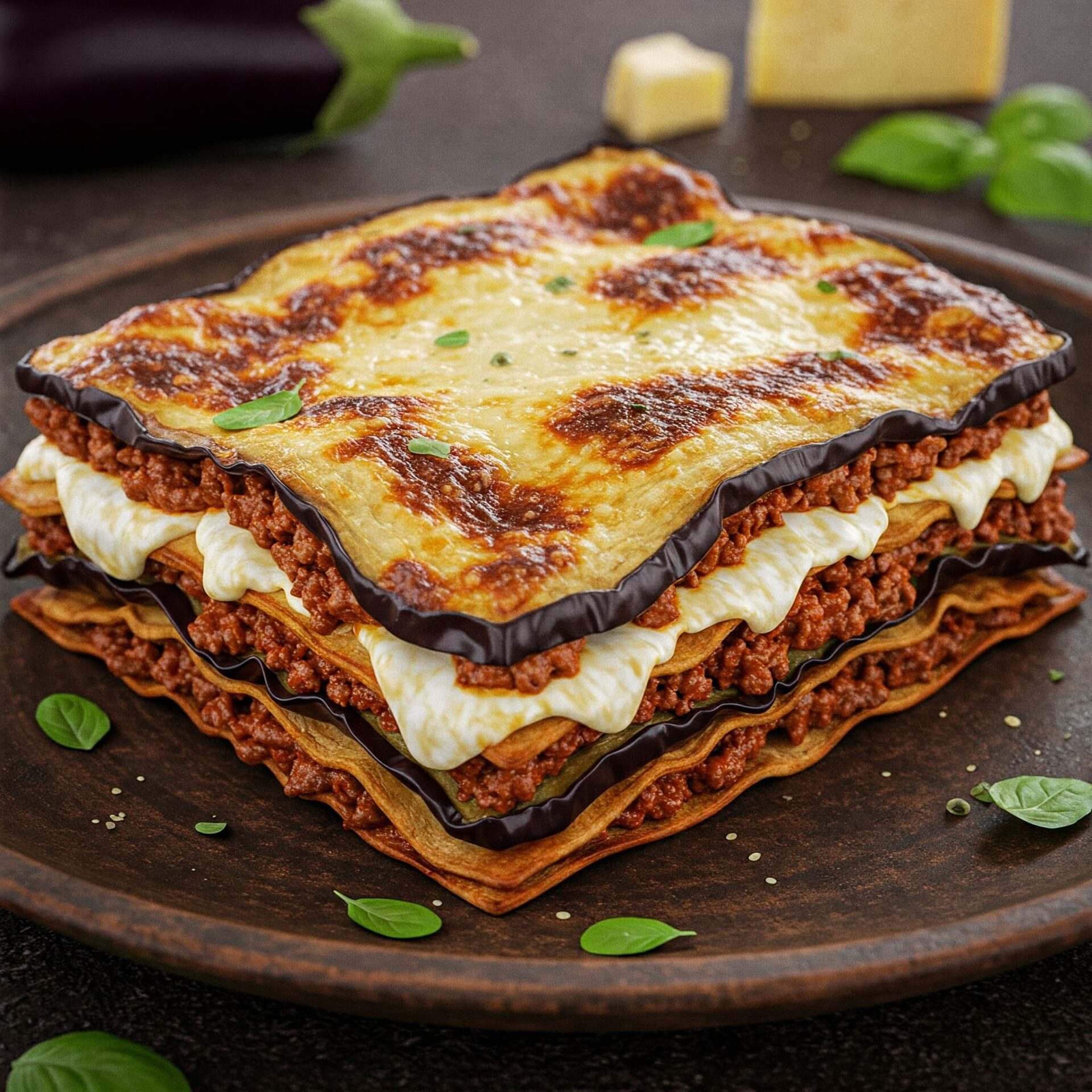 Lasanha de Berinjela com Queijo Meia Cura