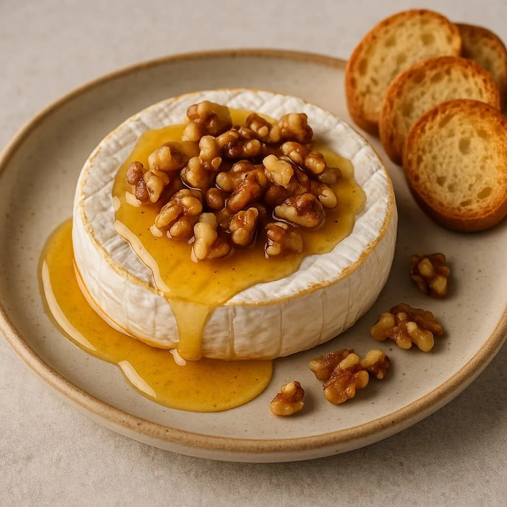 50 Receitas de Petiscos de Boteco para Todas as Ocasiões - 47 Queijo brie com mel e nozes