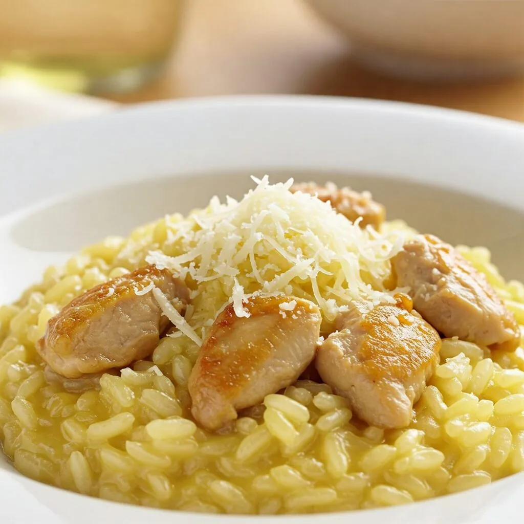 Almoço para o Dia das Mães 2025: 10 Receitas práticas - 5 Risoto de Frango com Parmesão Artesanal