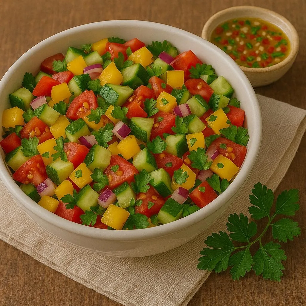Almoço para o Dia das Mães 2025: 10 Receitas práticas - 8 Salada Colorida com Vinagrete Artesanal