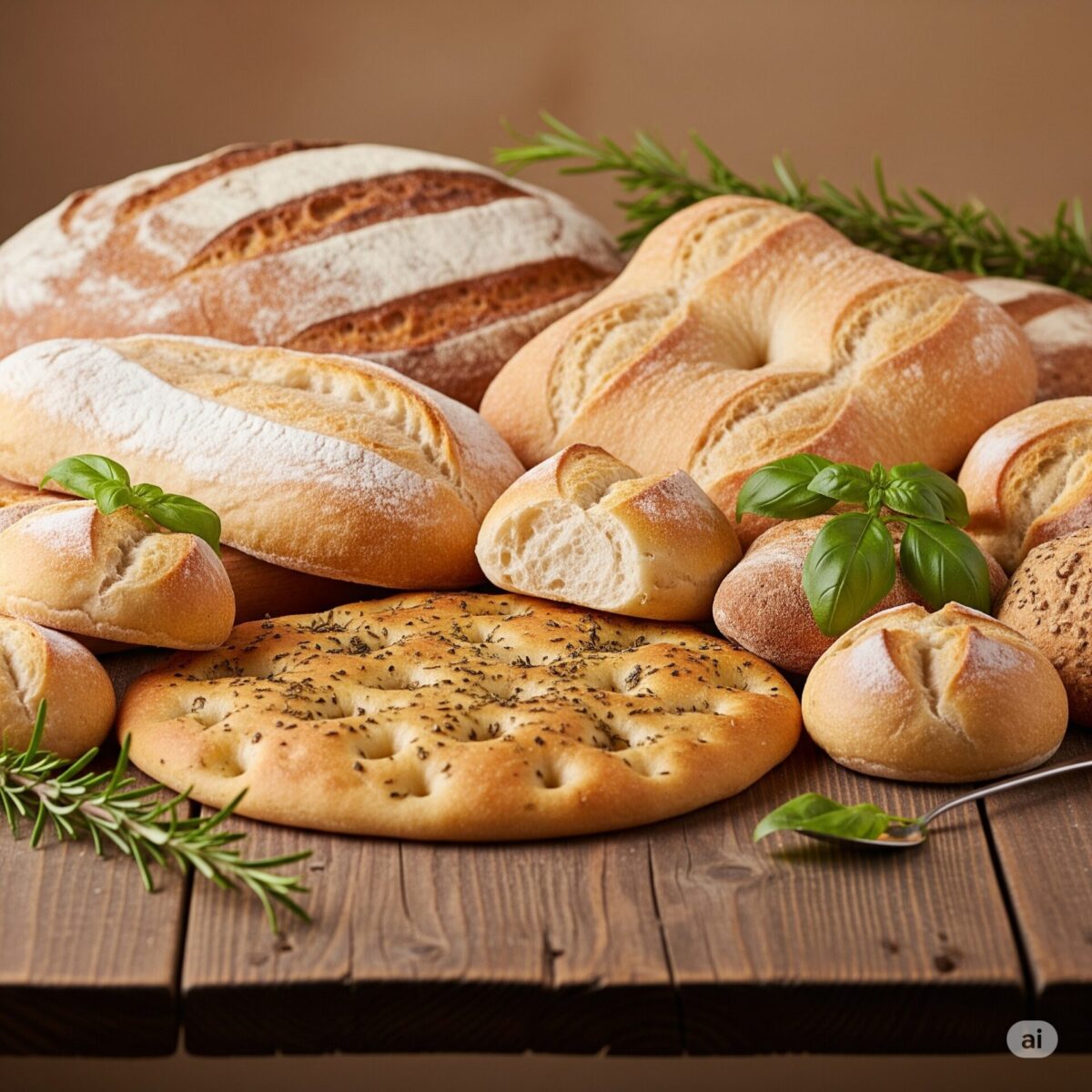 Quais são os tipos de pão italiano?