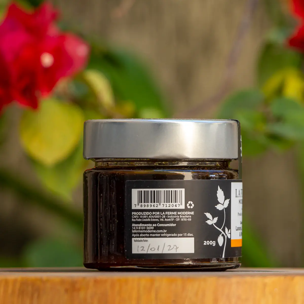 Tabela nutricional da Geleia de Laranja artesanal — ingredientes com whisky, pimenta e sem glúten