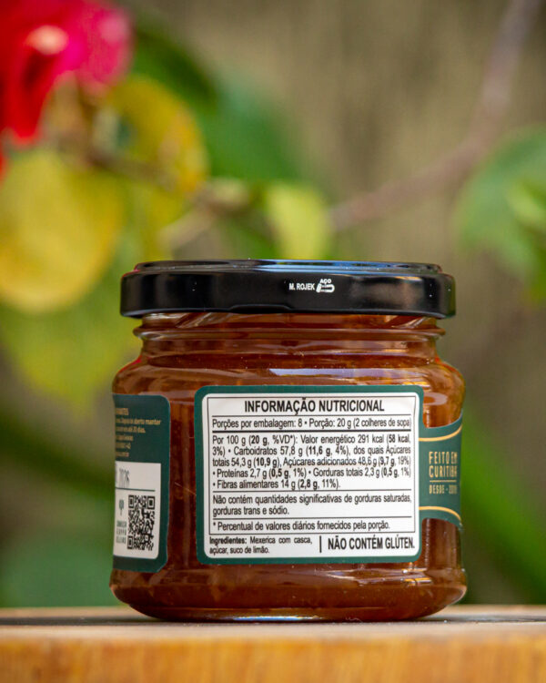 Tabela nutricional da geleia de mexerica rica em fibras — apenas 3 ingredientes sem glúten