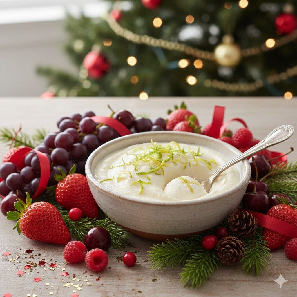 Creme de ricota doce com raspas de limão